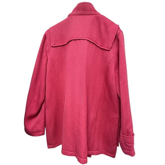 JONES New York Toggle Coat Plus Size 1X Pink Womens Jacket Wool Blend Preppy - Picture 4 of 12